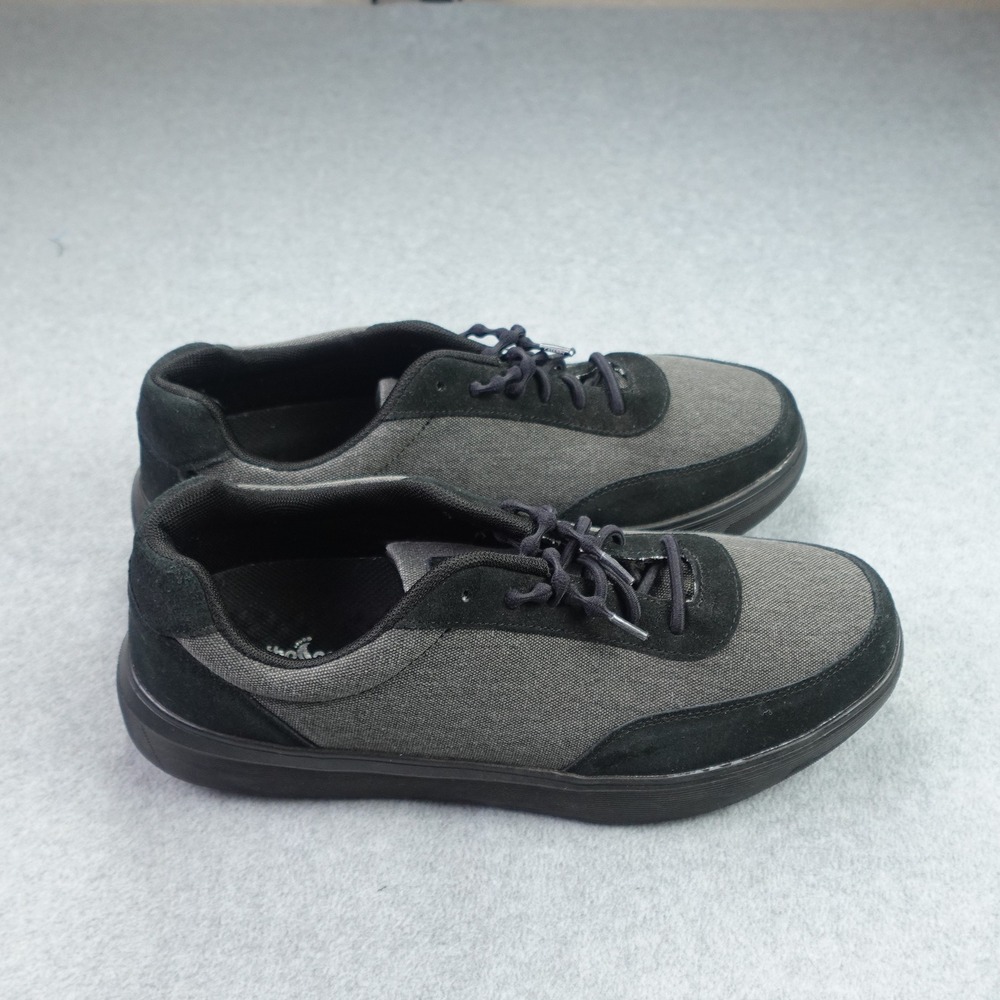OrthoComfoot Sneakers Mens 12 Black Gray Casual Low Top Orthopedic Walking